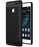 Huawei P9 Geborsteld TPU Hoesje Zwart
