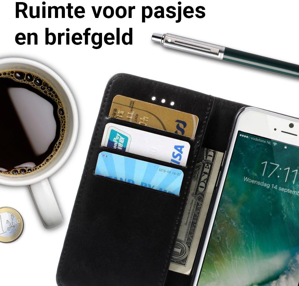 Apple iPhone 6(S) Portemonnee Hoesje Zwart afbeelding 2