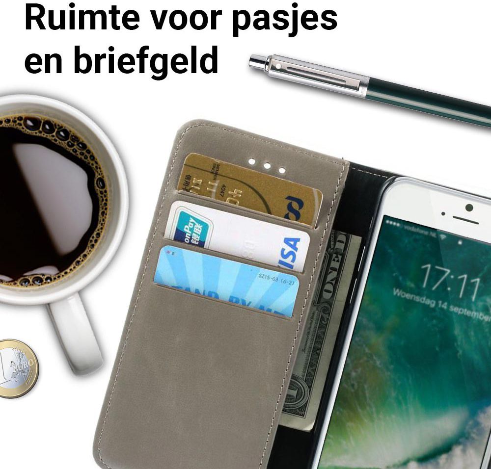 Apple iPhone 6(S) Portemonnee Hoesje Grijs afbeelding 2