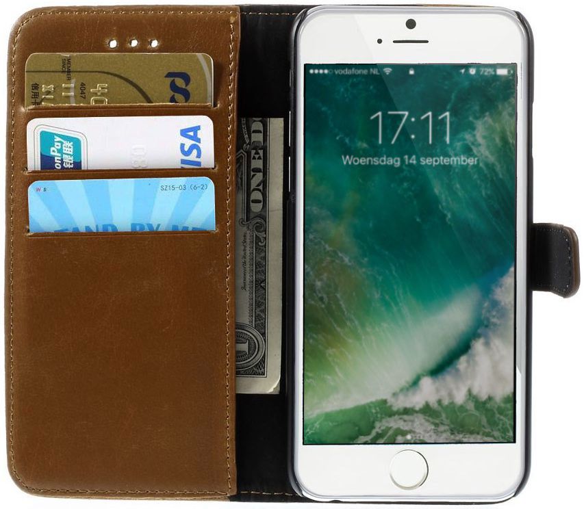 Apple iPhone 6(S) Portemonnee Hoesje Bruin afbeelding 1