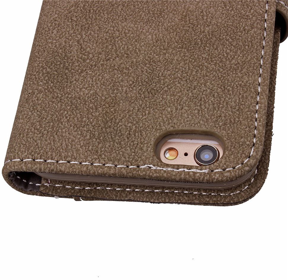 Apple iPhone 6 / 6S Rotating Card Slot Wallet Case Brown afbeelding 9
