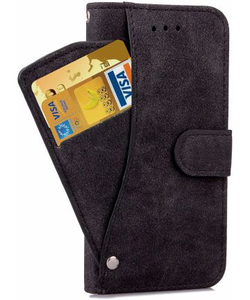 Apple iPhone 6 / 6S Rotating Card Slot Wallet Case Black Hoesjes