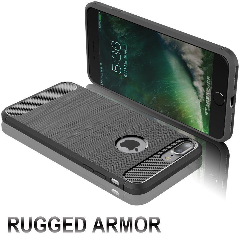 Apple iPhone 7 Plus / 8 Plus Geborsteld TPU Hoesje Grijs afbeelding 4