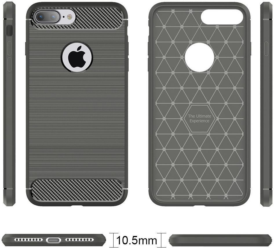 Apple iPhone 7 Plus / 8 Plus Geborsteld TPU Hoesje Grijs afbeelding 7