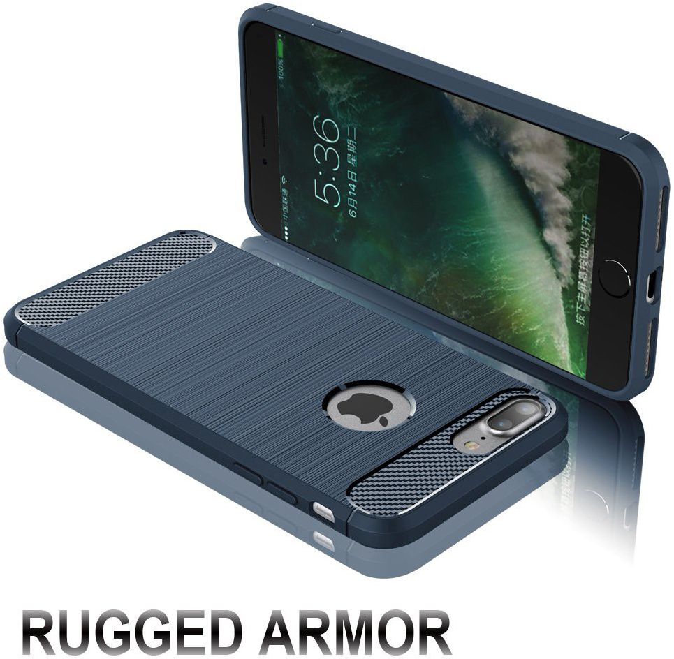 Apple iPhone 7 Plus / 8 Plus Geborsteld TPU Hoesje Blauw afbeelding 4