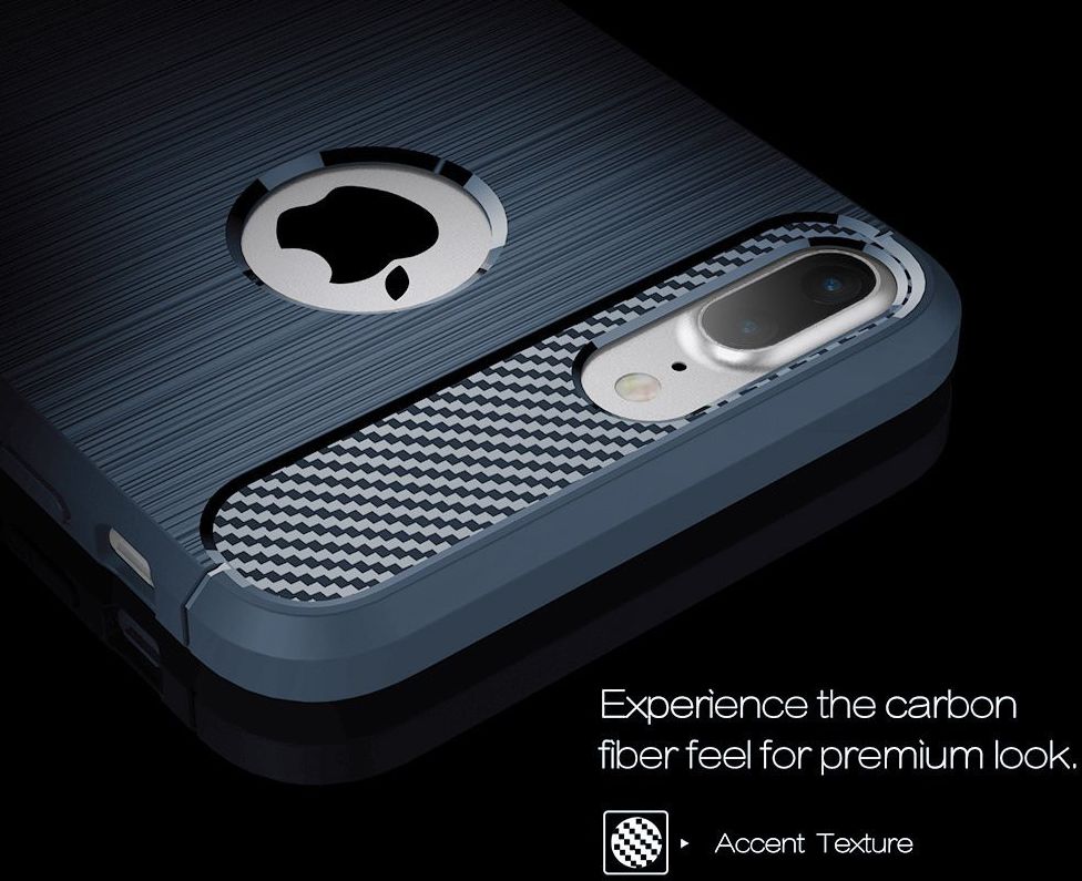 Apple iPhone 7 Plus / 8 Plus Geborsteld TPU Hoesje Blauw afbeelding 5