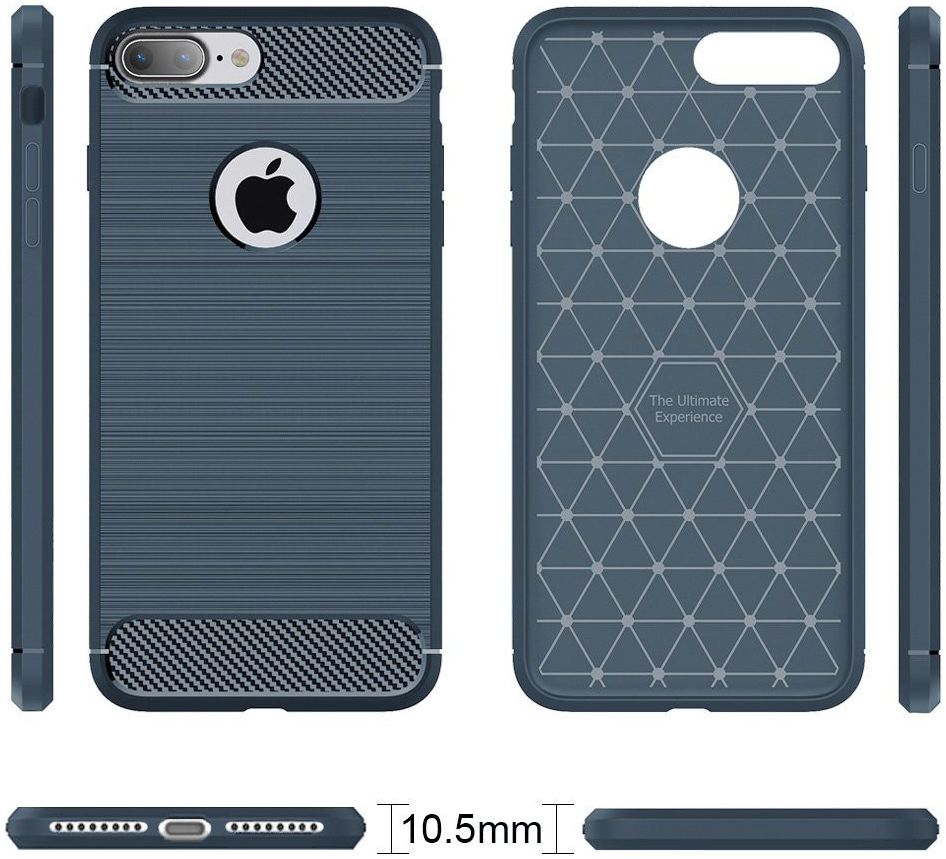 Apple iPhone 7 Plus / 8 Plus Geborsteld TPU Hoesje Blauw afbeelding 7
