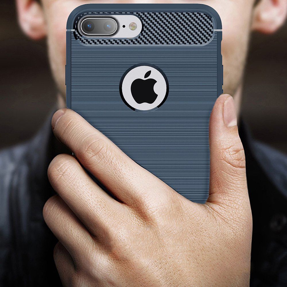 Apple iPhone 7 Plus / 8 Plus Geborsteld TPU Hoesje Blauw afbeelding 8