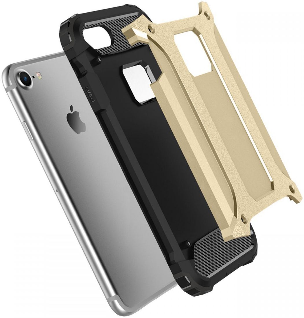 Hybride Apple iPhone 7 Plus / 8 Plus Hoesje Goud afbeelding 3