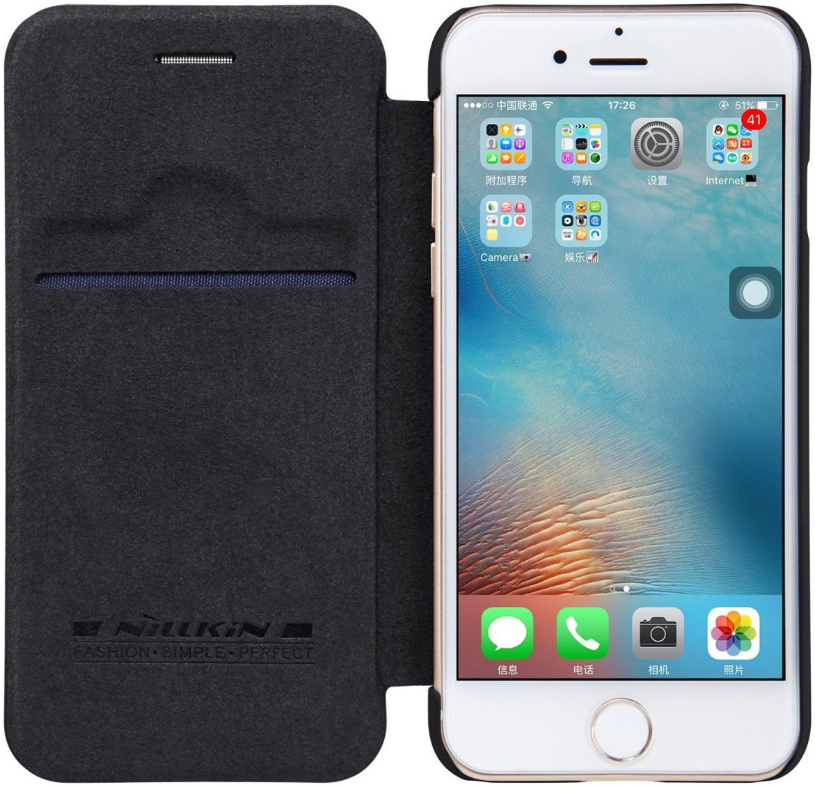 Nillkin Qin Book case Apple iPhone 7 / 8 Zwart afbeelding 1