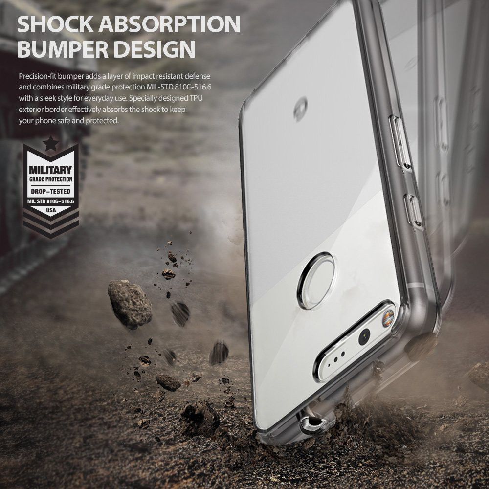 Ringke Fusion Google Pixel Hoesje Transparant Smoke Black afbeelding 2