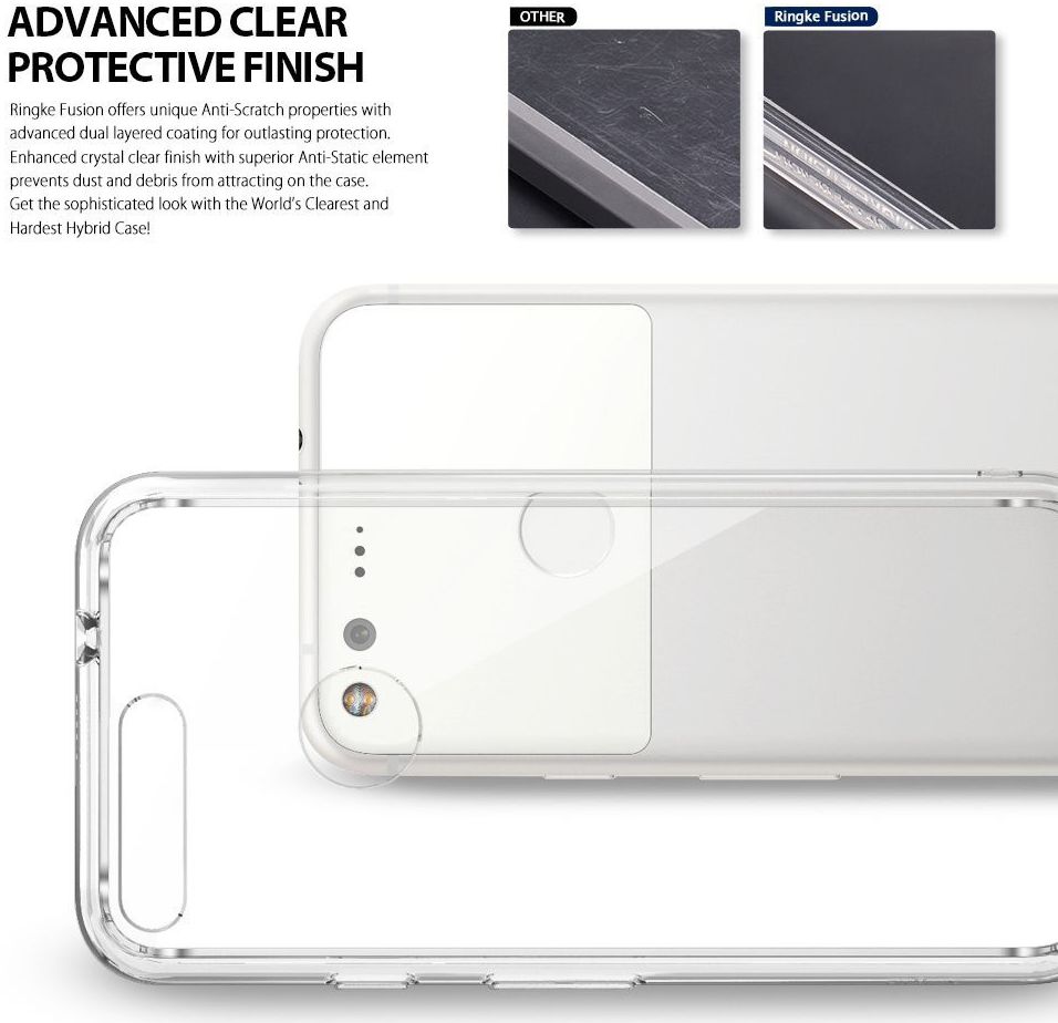 Ringke Fusion Google Pixel Hoesje Transparant Smoke Black afbeelding 5