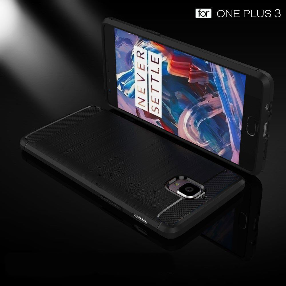 OnePlus 3T / 3 Geborsteld TPU Hoesje Zwart afbeelding 10