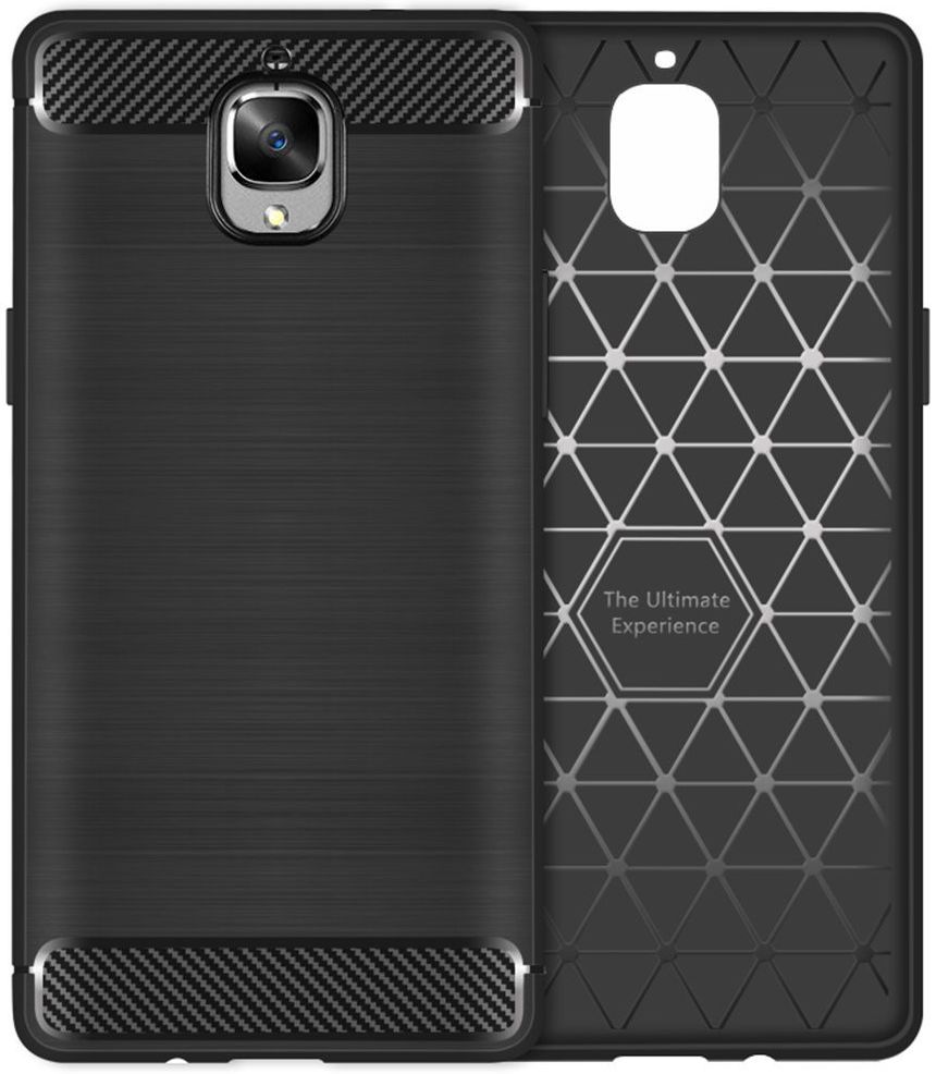 OnePlus 3T / 3 Geborsteld TPU Hoesje Zwart afbeelding 5