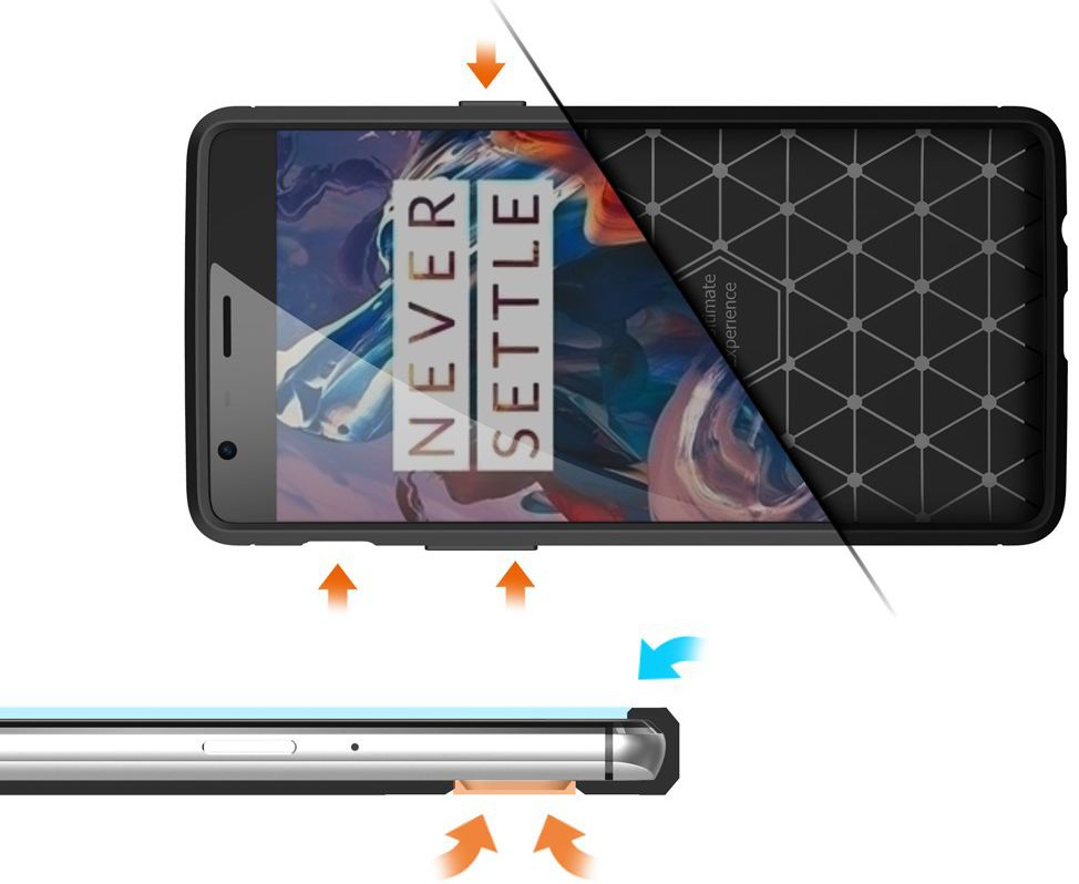 OnePlus 3T / 3 Geborsteld TPU Hoesje Zwart afbeelding 7