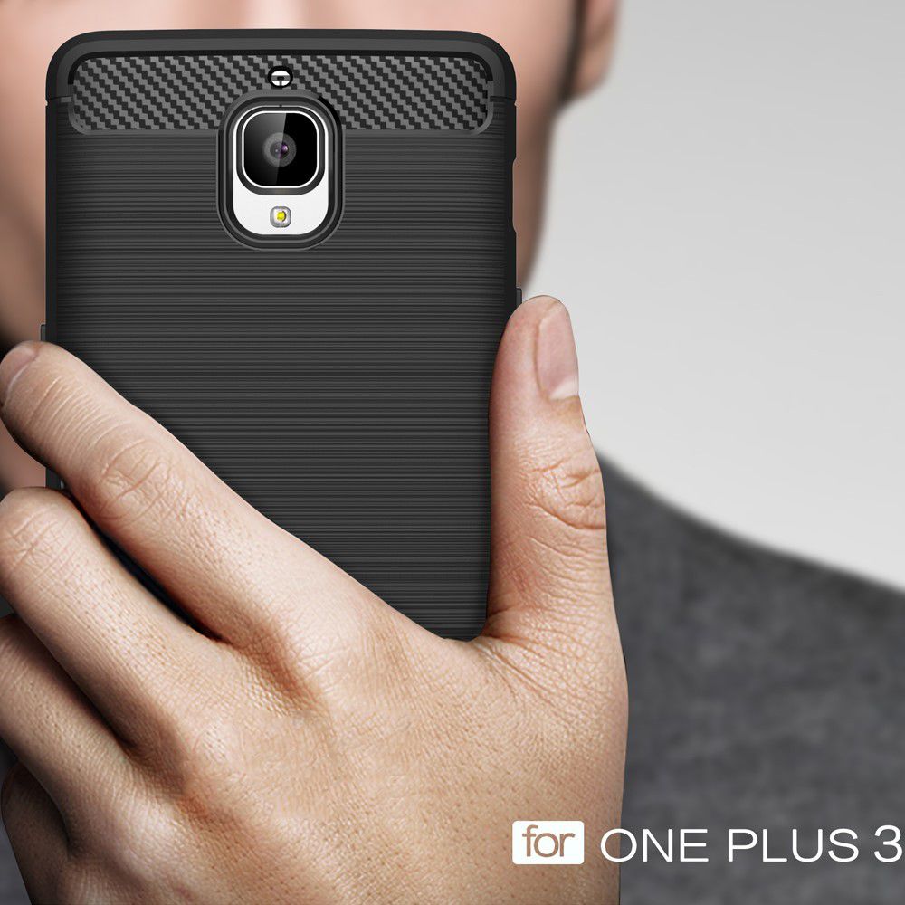 OnePlus 3T / 3 Geborsteld TPU Hoesje Zwart afbeelding 11