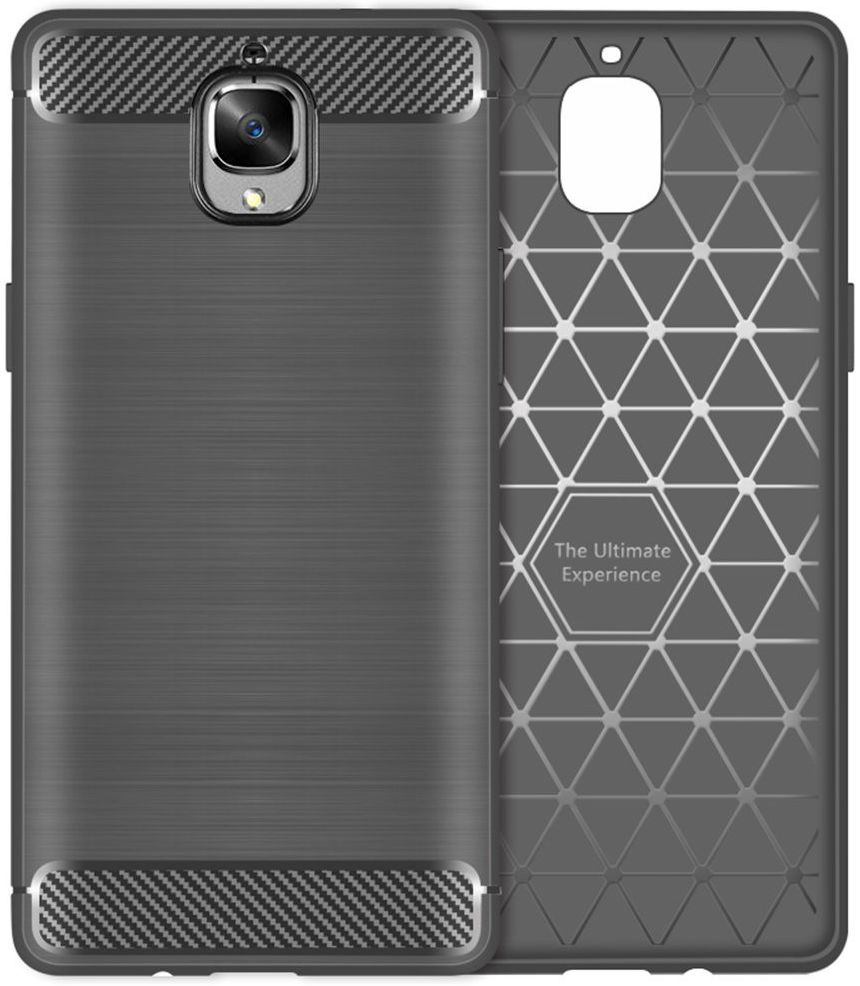 Geborsteld OnePlus 3T / 3 Backcover Armor Hoesje TPU Grijs afbeelding 3