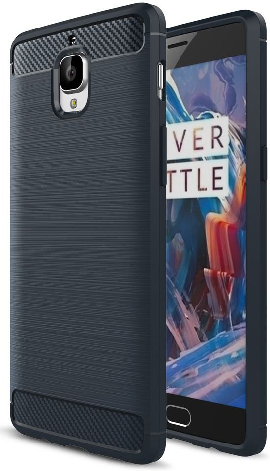 Geborsteld OnePlus 3T / 3 Backcover Armor Hoesje TPU Blauw afbeelding 1