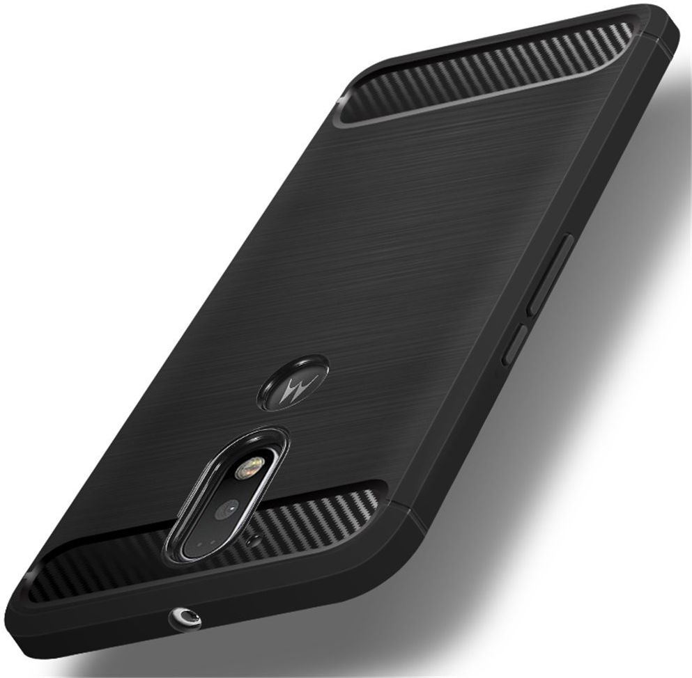 Motorola Moto G4 Geborsteld TPU Hoesje Zwart afbeelding 2