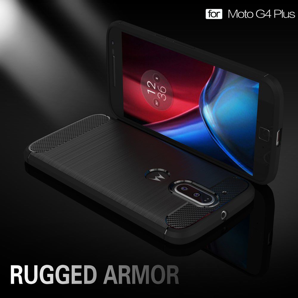 Motorola Moto G4 Geborsteld TPU Hoesje Zwart afbeelding 9