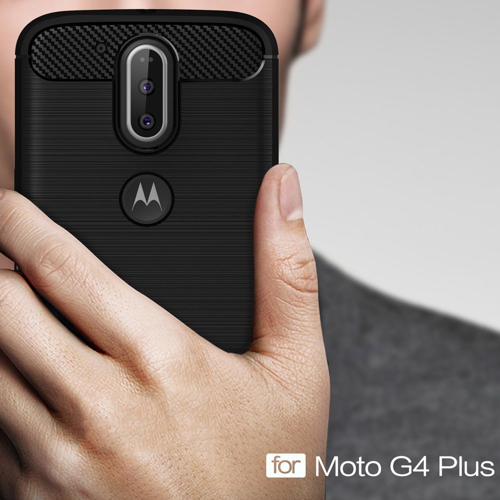 Motorola Moto G4 Geborsteld TPU Hoesje Zwart afbeelding 11