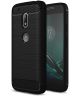 Geborsteld Motorola Moto G4 Play Hoesje Zwart