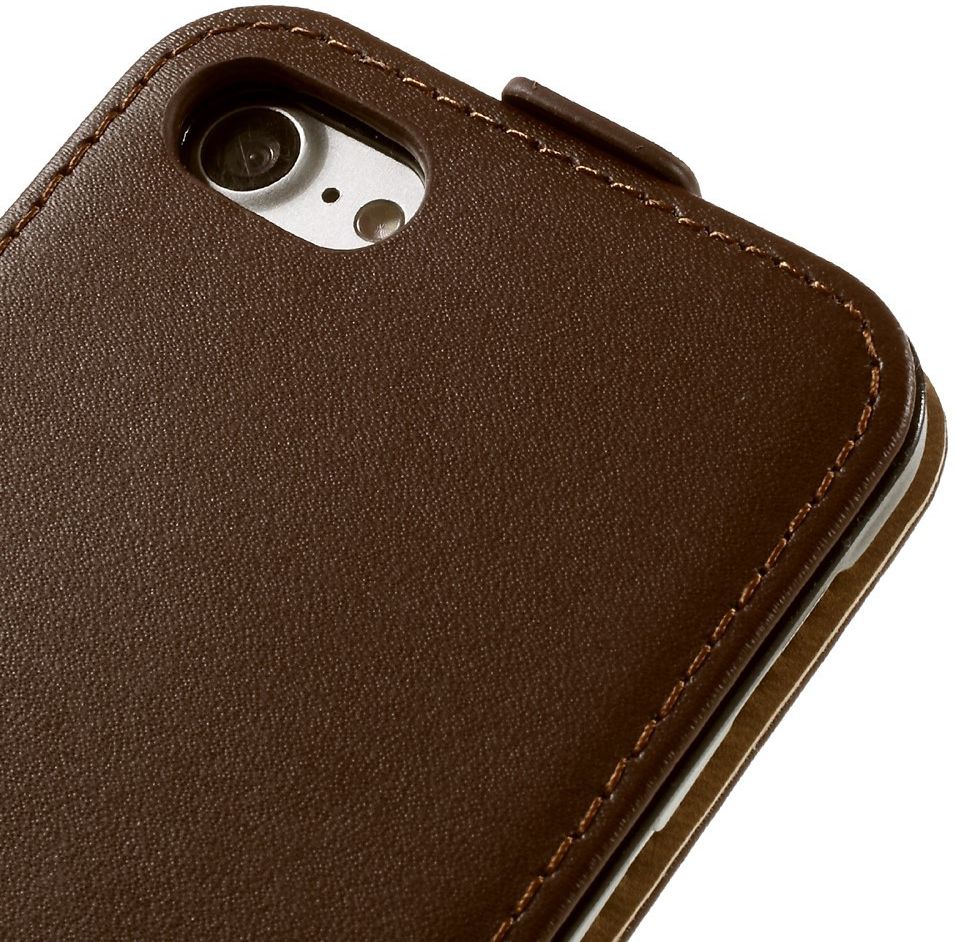Echt Leren Verticale Apple iPhone 7 / 8 Flip Hoesje Bruin afbeelding 7