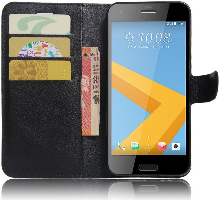 HTC One A9s Portemonnee Hoesje Zwart afbeelding 1