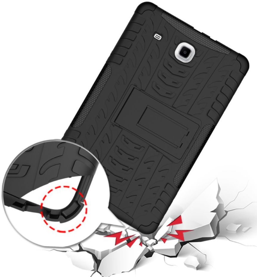 Hybride Samsung Galaxy Tab E (9.6) Back Cover Zwart afbeelding 2