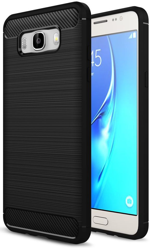 Samsung Galaxy J7 (2016) Geborsteld TPU Hoesje Zwart afbeelding 1