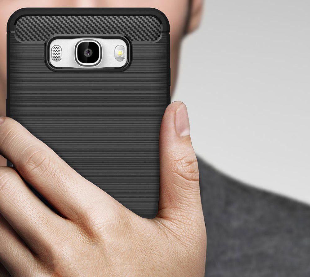 Samsung Galaxy J7 (2016) Geborsteld TPU Hoesje Zwart afbeelding 9