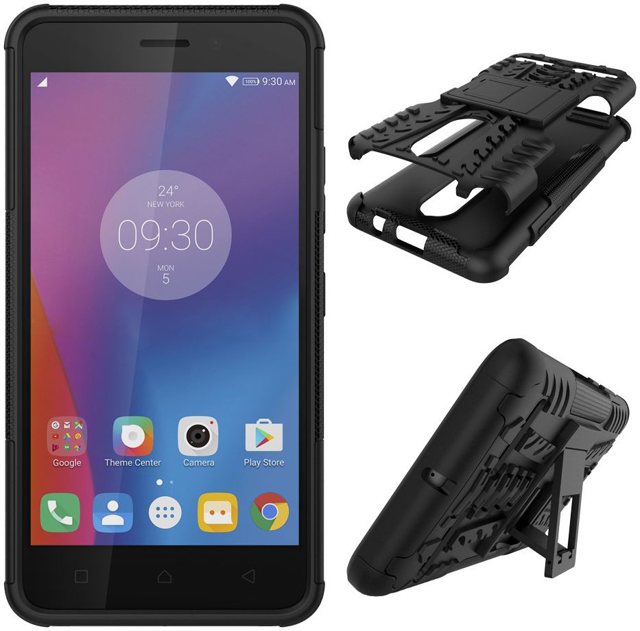 Lenovo K6 Hybride Kickstand Hoesje Zwart afbeelding 2