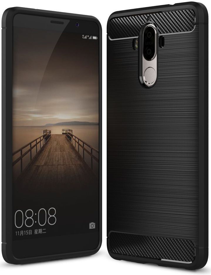 Huawei Mate 9 Geborsteld TPU Hoesje Zwart afbeelding 1