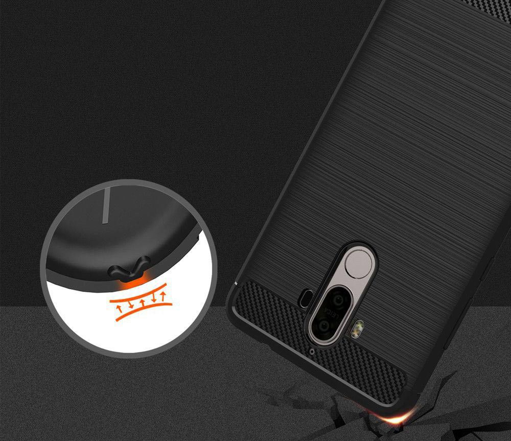 Huawei Mate 9 Geborsteld TPU Hoesje Zwart afbeelding 2