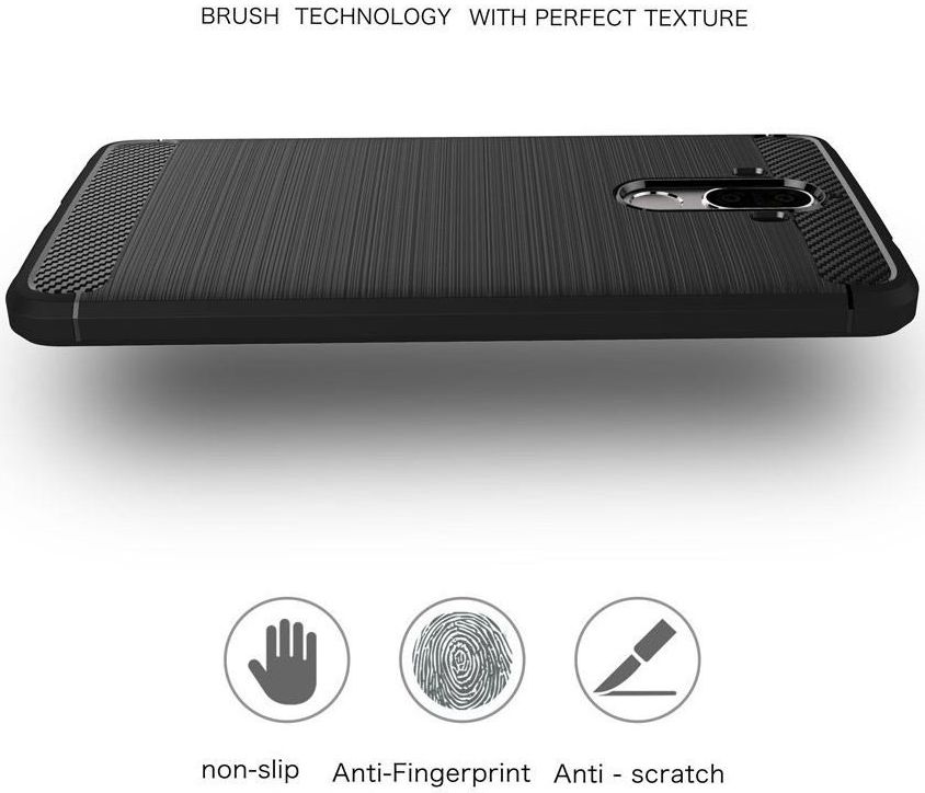 Huawei Mate 9 Geborsteld TPU Hoesje Zwart afbeelding 6
