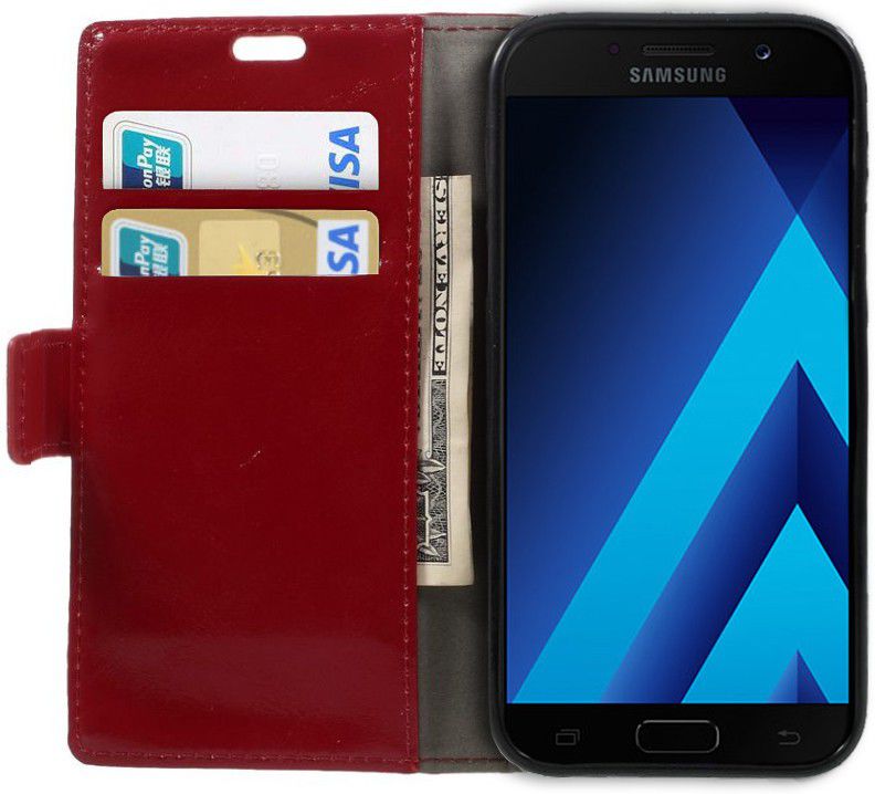 Samsung Galaxy A5 (2017) Stijlvol Portemonnee Hoesje Rood afbeelding 1