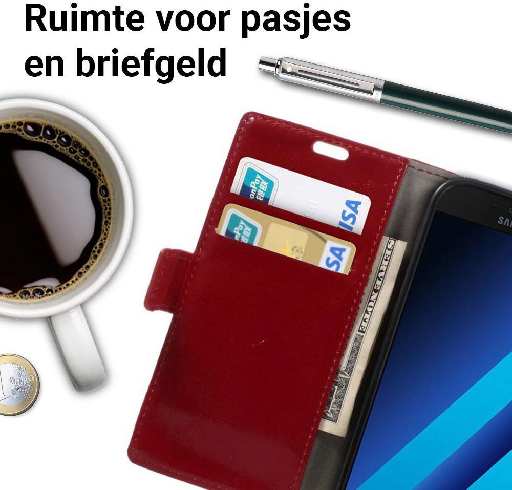 Samsung Galaxy A5 (2017) Stijlvol Portemonnee Hoesje Rood afbeelding 2