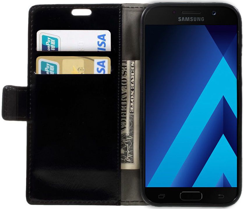 Samsung Galaxy A5 (2017) Stijlvol Portemonnee Hoesje Zwart afbeelding 1
