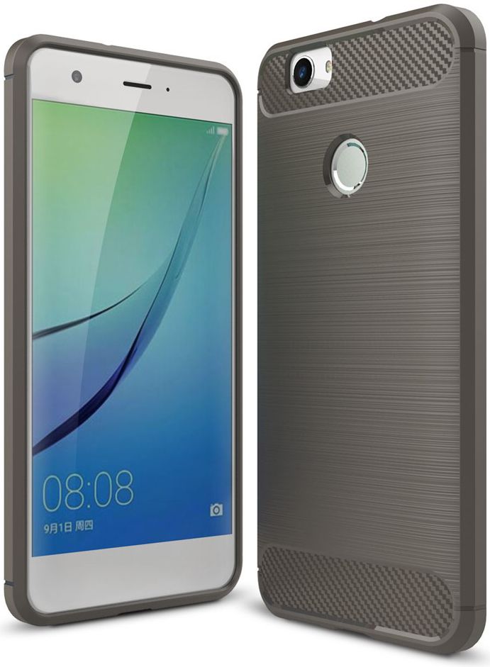 Huawei Nova Geborsteld TPU Hoesje Grijs afbeelding 1