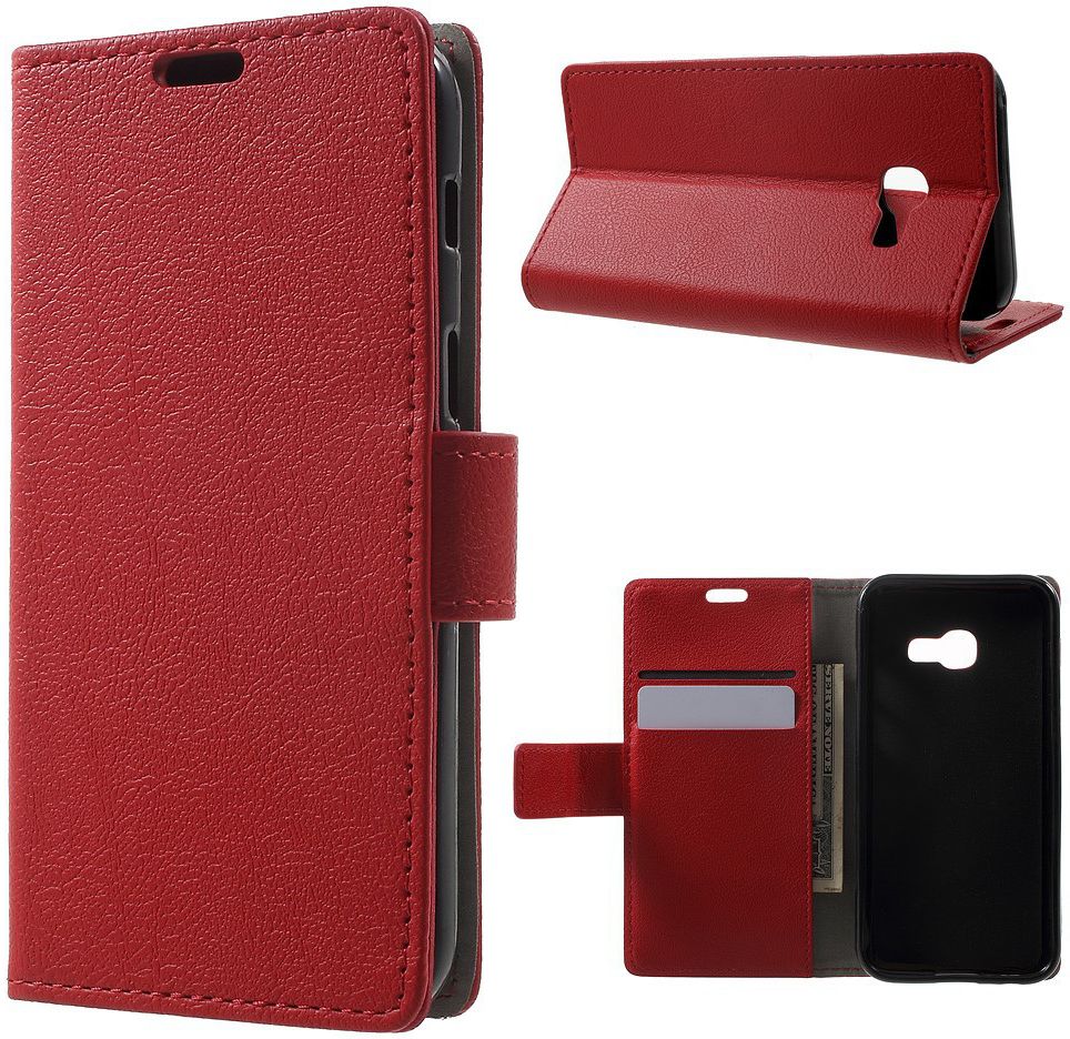 Samsung Galaxy A3 (2017) Stijlvol Portemonnee Hoesje Rood afbeelding 2