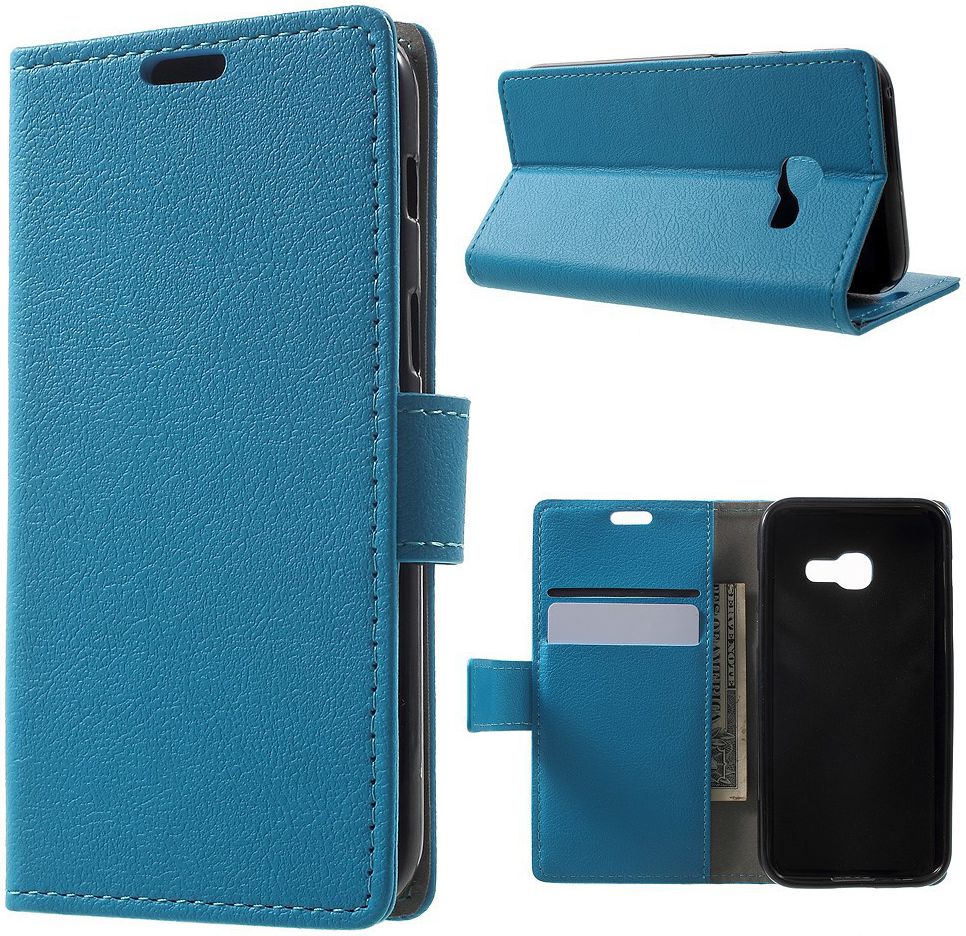 Samsung Galaxy A3 (2017) Stijlvol Portemonnee Hoesje Blauw afbeelding 2