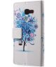 Samsung Galaxy A3 (2017) Portemonnee Print Hoesje Tree Blauw