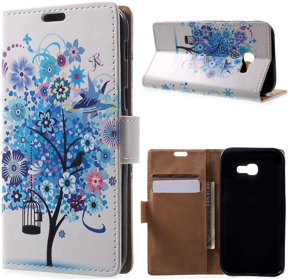 Samsung Galaxy A3 (2017) Portemonnee Print Hoesje Tree Blauw afbeelding 7
