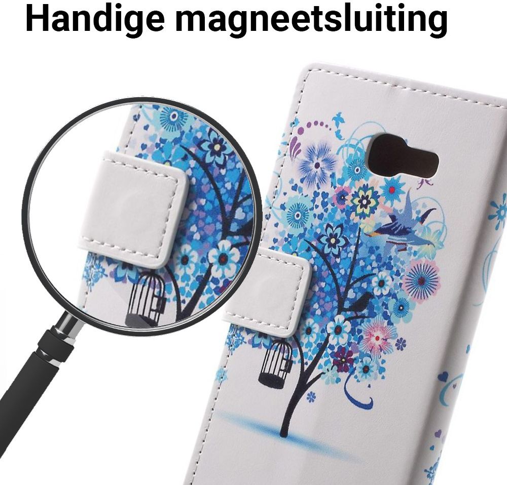 Samsung Galaxy A3 (2017) Portemonnee Print Hoesje Tree Blauw afbeelding 4