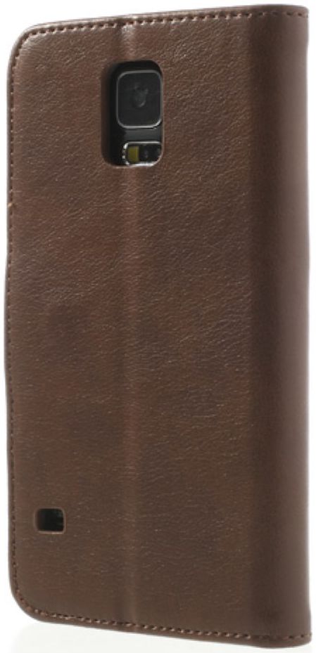 Samsung Galaxy S5 Portemonnee Stand Hoesje Bruin afbeelding 5