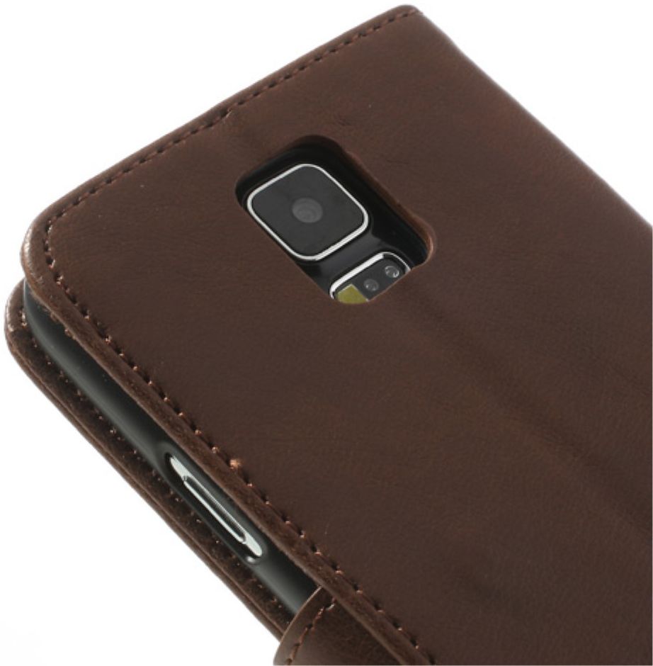Samsung Galaxy S5 Portemonnee Stand Hoesje Bruin afbeelding 10
