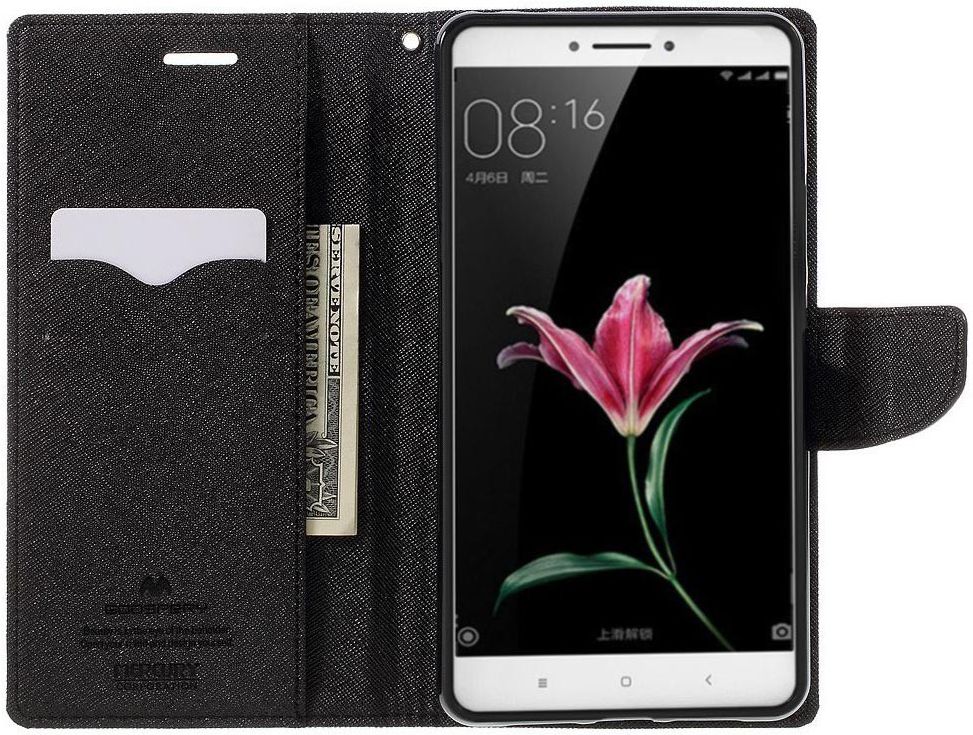 Mercury Goospery Wallet Hoesje Xiaomi Mi Max Zwart afbeelding 1