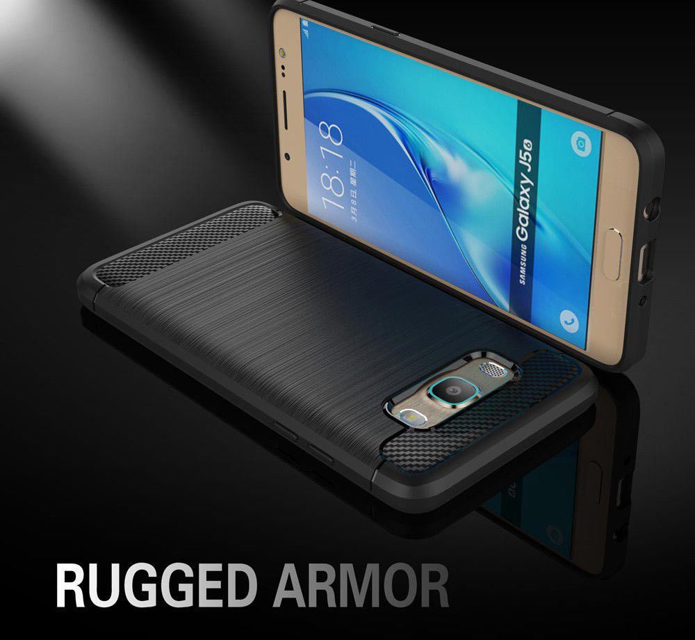 Samsung Galaxy J5 (2016) Geborsteld TPU Hoesje Zwart afbeelding 4