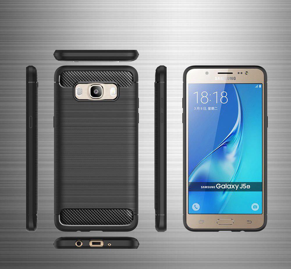 Samsung Galaxy J5 (2016) Geborsteld TPU Hoesje Zwart afbeelding 8