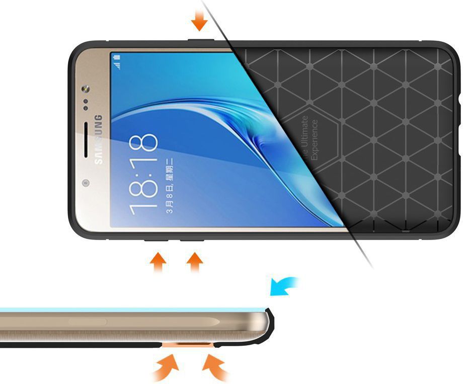 Samsung Galaxy J5 (2016) Geborsteld TPU Hoesje Zwart afbeelding 9